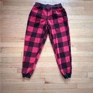 Calvin Klein red & black plaid joggers